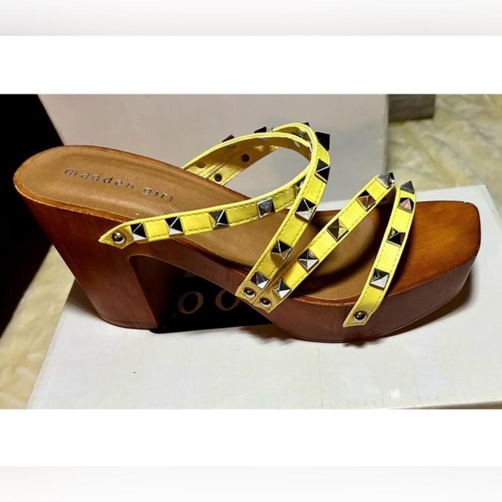 Yellow Chunky Mules/Clogs